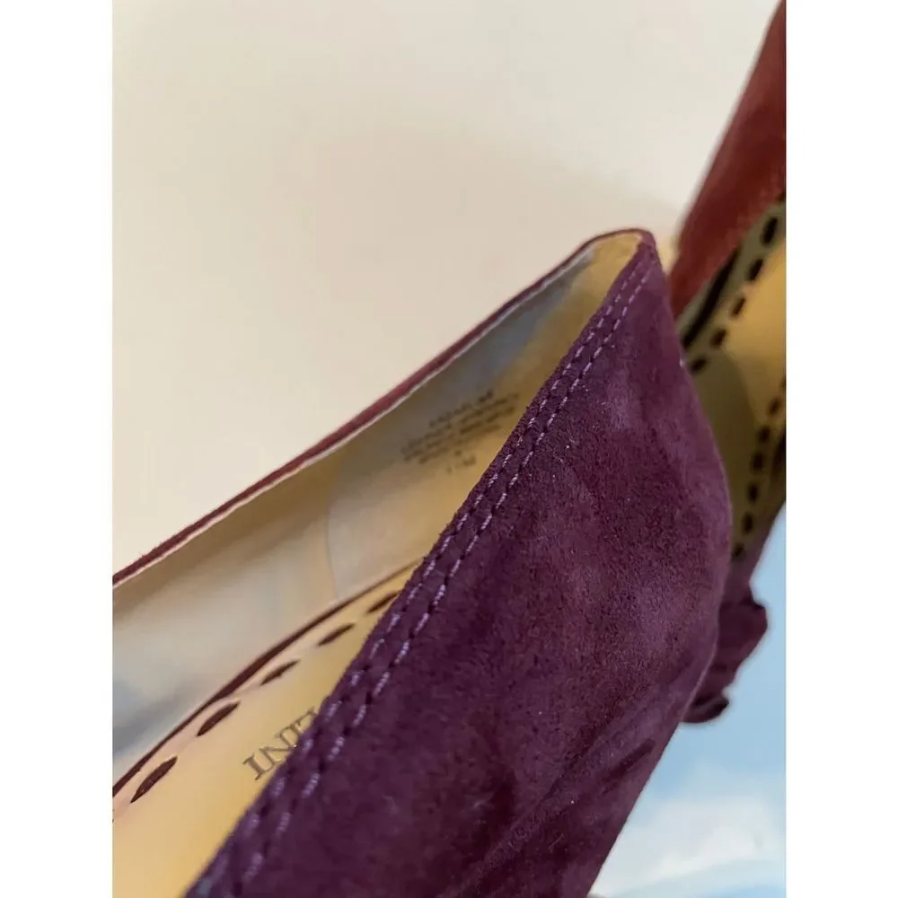 Enzo Angiolini Suede Leather Wedge Heels with Bow - Picture 16 of 16